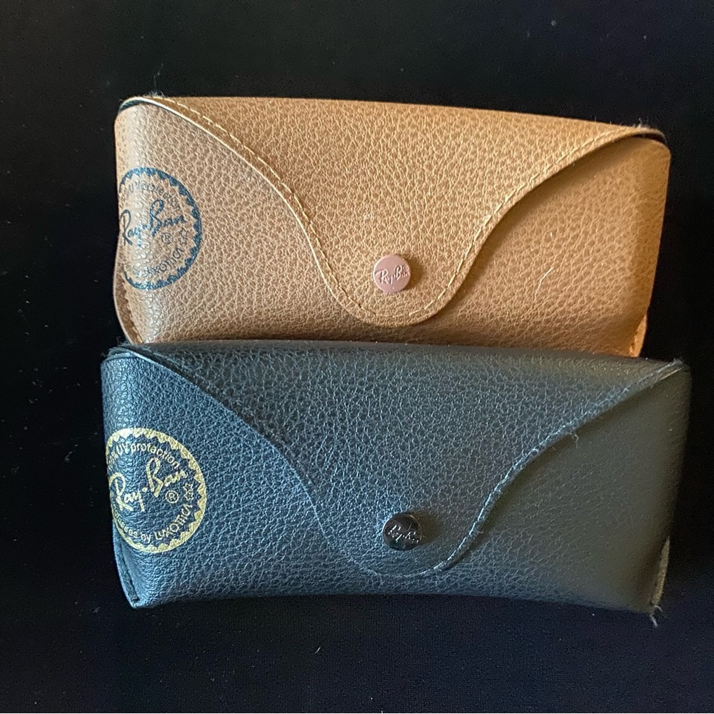 Ray-Ban Black and Brown Eyeglass Cases
